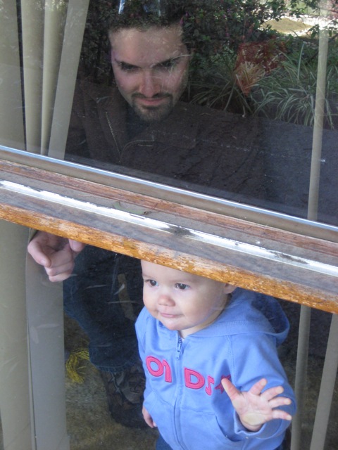 Looking out the window, with uncle Neil