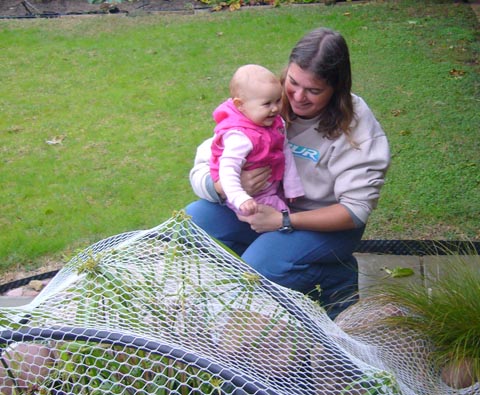 Tegan feeding the Fish