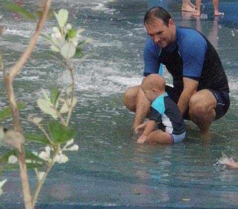 At the water park with Dad