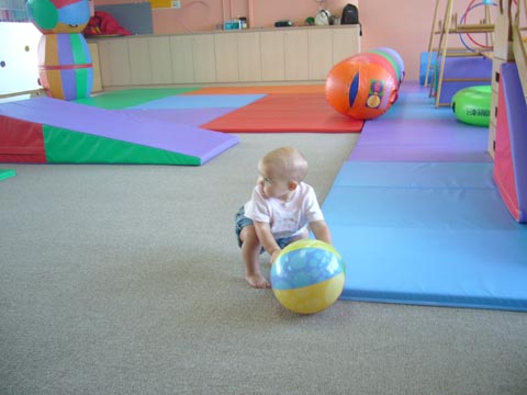 Playing with the ball at gym