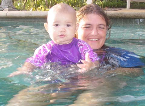 Mum and I in the pool