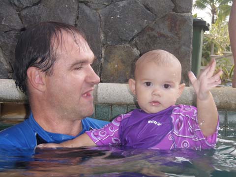 Dad and I in the pool