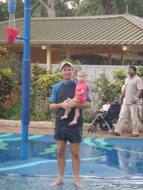 With Dad at the water park