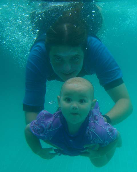 With Mum underwater