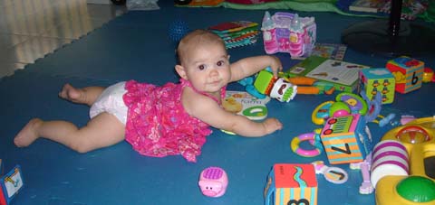 On my Mat playing