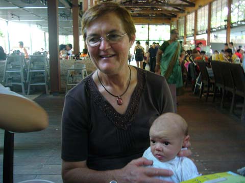 Me with Grandma at the zoo during lunch time